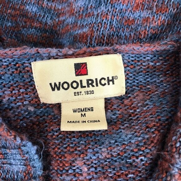 Woolrich Pullover Knitted Hooded Sweater Cotton Blend Women Size Medium M - Picture 5 of 8
